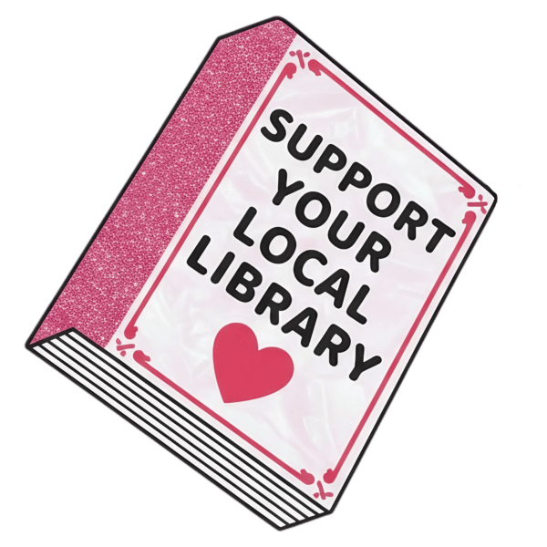 10pcs SUPPORT YOUR LOCAL LIBBRARY Badge Reel Topper, Earring Charm, Acrylic Charm MADE TO ORDER