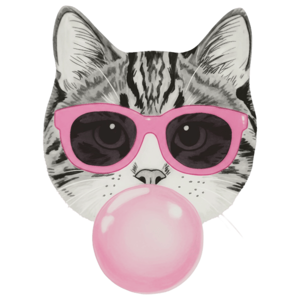 10pcs BUBBLEGUM CAT Badge Reel Topper, Earring Charm, Acrylic Charm, Keychain Charm