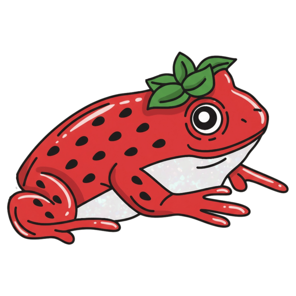 10pcs Strawberry Frog Badge Reel Topper Charm, Earring Charm, Acrylic Charm